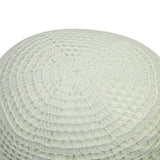 Extra Stretchable Large White Kufi One Size Diamond Knit Crochet Skull Cap