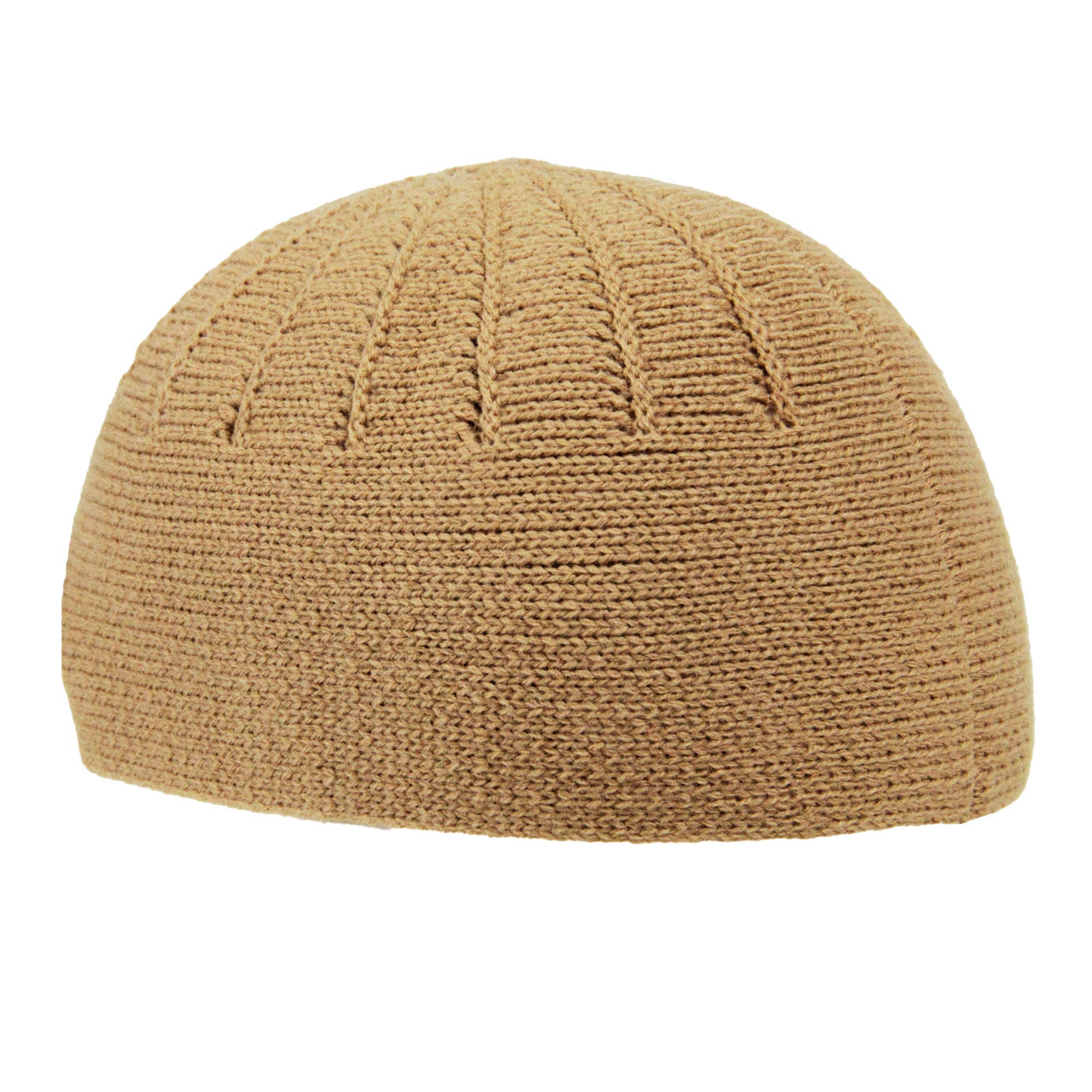 Hijaz Tan Premium Wool Kufi Skull Cap Beanie Men's Prayer Chemo Hat Ri