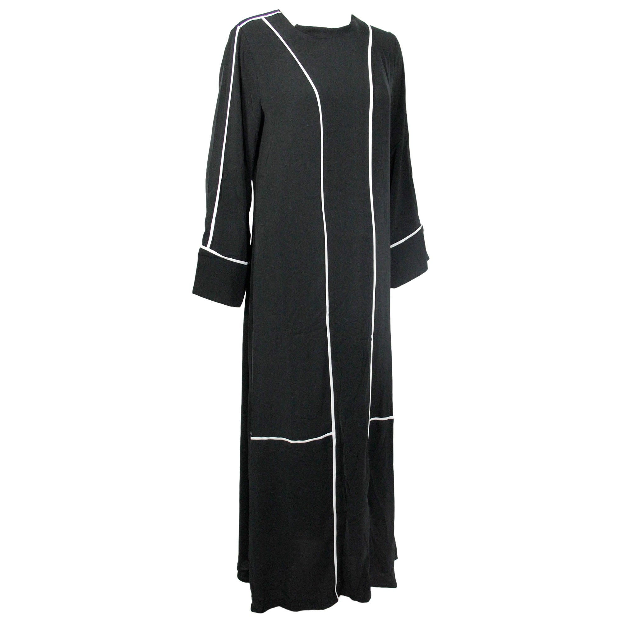 Black and White Women's Elegant Modern Abaya Maxi Party Dress #WAD005