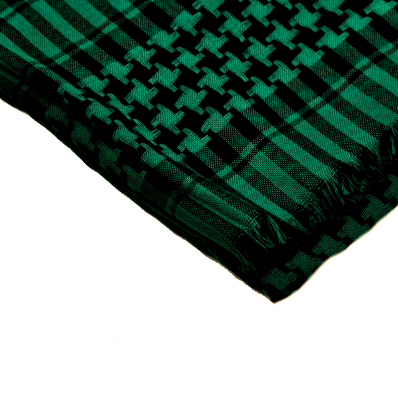 Black and Green Checkered Design Shemagh Tactical Desert Turban Scarf Keffiyeh