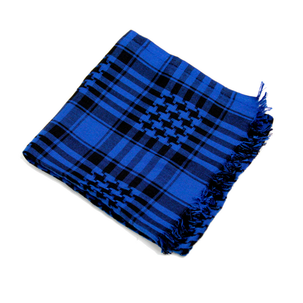 Dark Blue Checkered Design Shemagh Tactical Desert Turban Scarf Keffiyeh