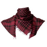 Wine Red Checkered Design Shemagh Tactical Desert Turban Scarf Keffiyeh