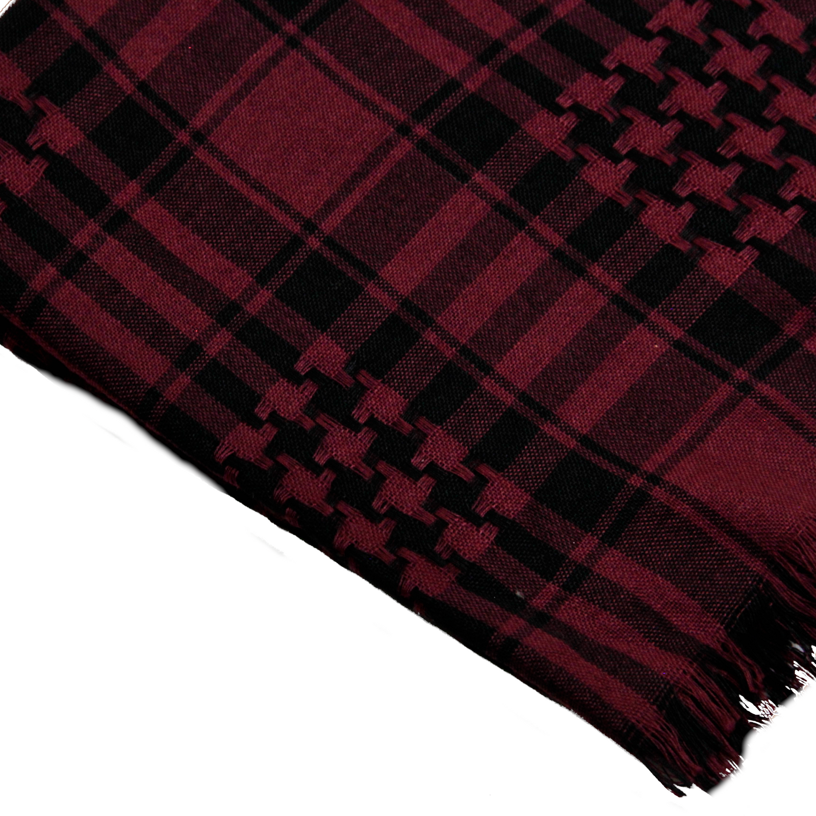 Plo Sciarpa Palestinese Shemagh Fucsia Rosa Antico Nero Sciarpa Black