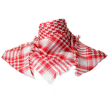 White and Red Checkered Design Shemagh Tactical Desert Turban Scarf Keffiyeh