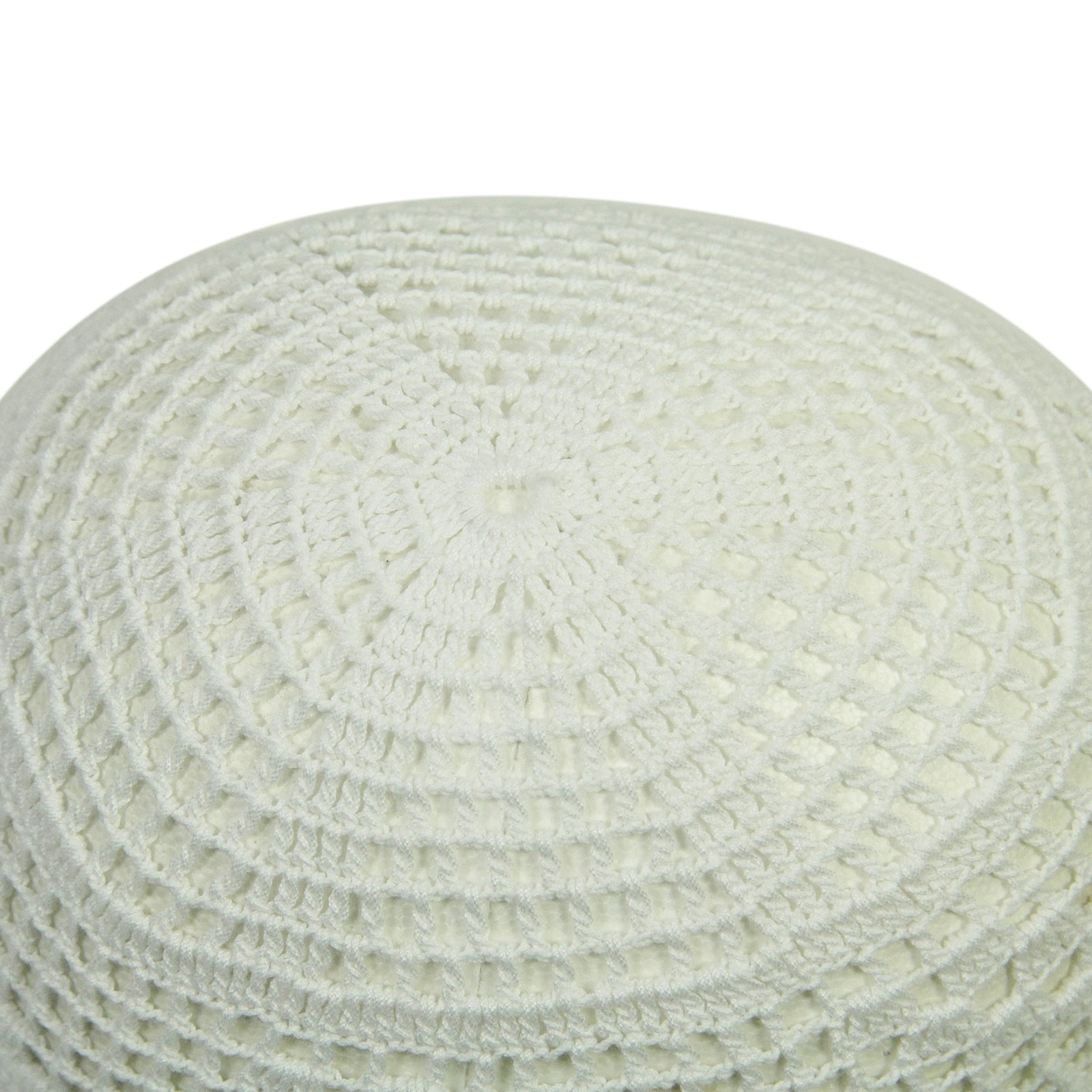 Extra Stretchable Large White Kufi One Size Diamond Knit Crochet Skull