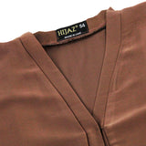 Hijaz Dark Brown Nidha Emirati Open Abaya Cover All Dress with Button Closure