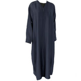 Hijaz Navy Blue Nidha Emirati Open Abaya Cover All Dress with Button Closure