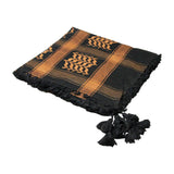 Black and Brown Shemagh Tactical Desert Scarf Keffiyeh with Tassles - Hijaz Cultural Fashion