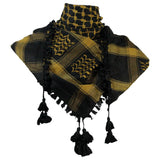 Black and Gold Shemagh Tactical Desert Scarf Keffiyeh with Tassles - Hijaz Cultural Fashion