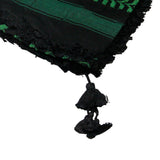 Black and Green Shemagh Tactical Desert Scarf Keffiyeh with Tassles - Hijaz Cultural Fashion