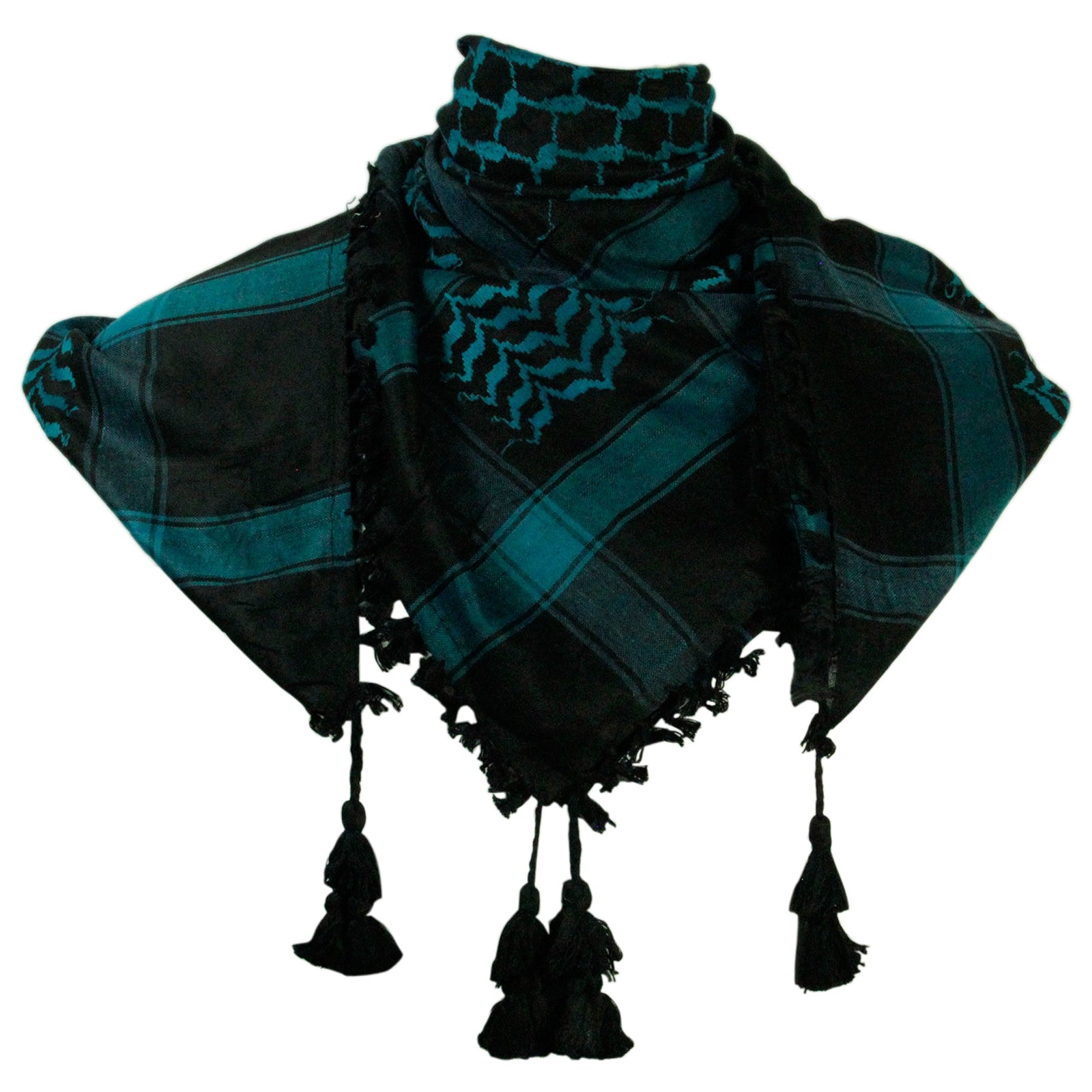 Shemagh Militare Tattico - Sciarpa Desertica In Tessuto Pesante, Nero - Foto 1