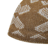 Brown Chevron Pattern Soft Washable Men's Kufi Hat Coofie Beanie - Hijaz Cultural Fashion