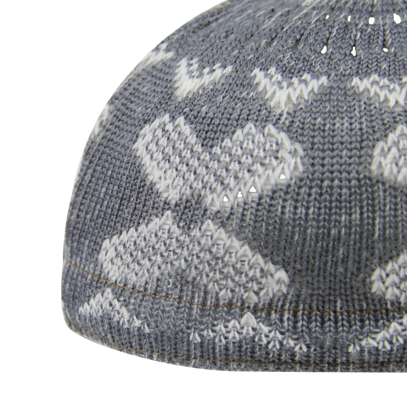 Cool Gray Chevron Pattern Soft Washable Men's Kufi Hat Coofie Beanie - Hijaz Cultural Fashion