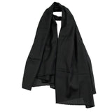 Cotton Plain Black Long Large Rectangle Hijab Scarf - Hijaz Cultural Fashion