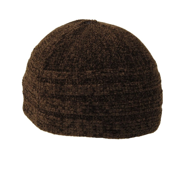 Dark Brown Wool Winter Large Skull Cap Beanie One Size Men's Kufi Hat - Hijaz Cultural Fashion