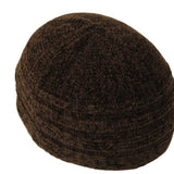 Dark Brown Wool Winter Large Skull Cap Beanie One Size Men's Kufi Hat - Hijaz Cultural Fashion