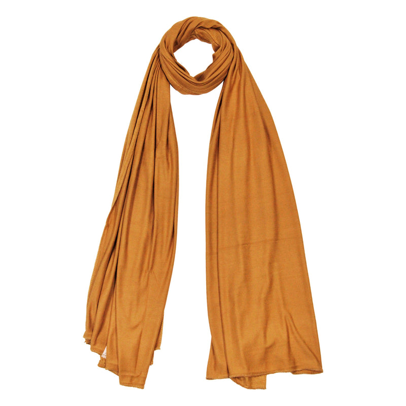 Golden Brown Super Soft Stretch Rectangle Women's Scarf Jersey Hijab - Hijaz Cultural Fashion