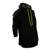 Hijaz Black and Yellow Kurta Sweater with Inner Hoodie Print - Hijaz Cultural Fashion