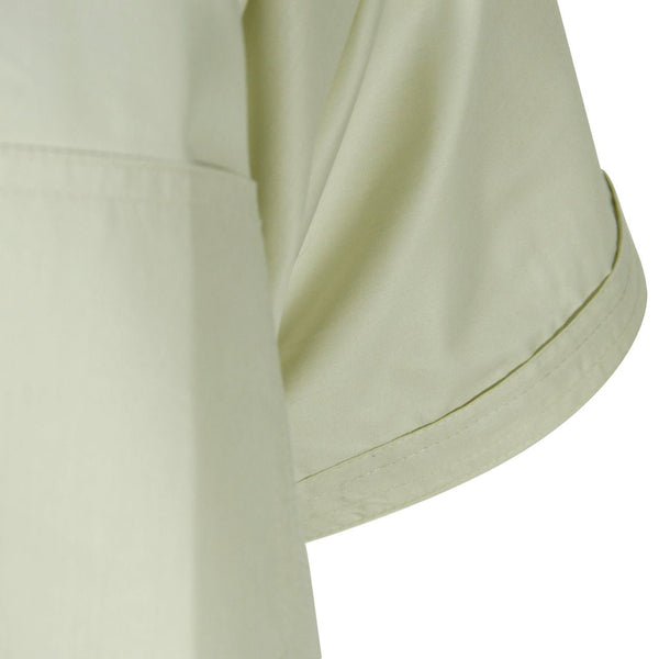 Hijaz Cream V-Neck Short Sleeve Casual Cotton Men's Thobe Arab Robe Dishdasha - Hijaz Cultural Fashion