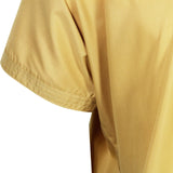 Hijaz Gold V-Neck Short Sleeve Casual Cotton Men's Thobe Arab Robe Dishdasha - Hijaz Cultural Fashion