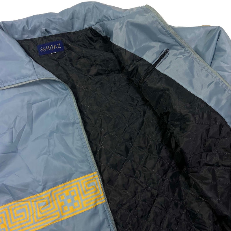 Hijaz Meander Nightwalker Padded Jacket Retro Patch in Gray - Hijaz Cultural Fashion