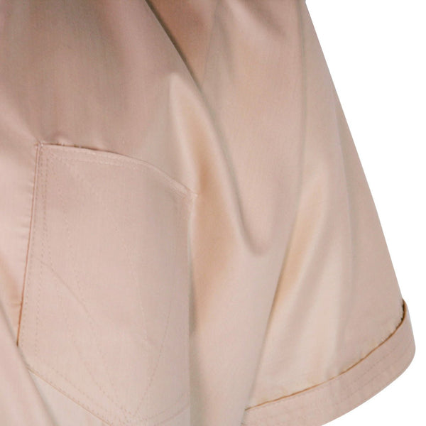 Hijaz Peach V-Neck Short Sleeve Casual Cotton Men's Thobe Arab Robe Dishdasha - Hijaz Cultural Fashion