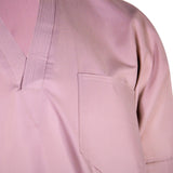 Hijaz Purple V-Neck Short Sleeve Casual Cotton Men's Thobe Arab Robe Dishdasha - Hijaz Cultural Fashion