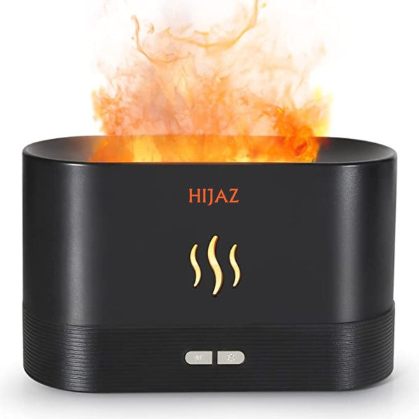 Hijaz Simulated Flame Auto Shut-Off Portable Humidifier with Essential Oil Diffuser - Hijaz Cultural Fashion