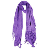 Lavender Jacquard Style Embroidered Rectangle Women's Hijab Scarf with Tassles - Hijaz Cultural Fashion
