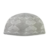 Light Gray Chevron Pattern Soft Washable Men's Kufi Hat Coofie Beanie - Hijaz Cultural Fashion