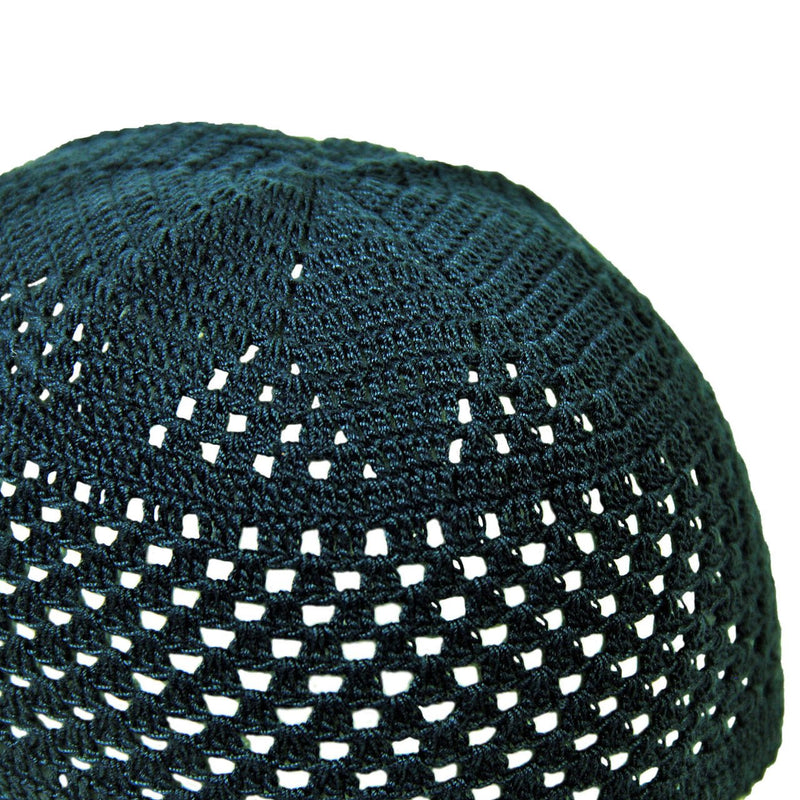 Midnight Blue Knitted Kufi Skull Cap One Size Fits All Men's Beanie - Hijaz Cultural Fashion