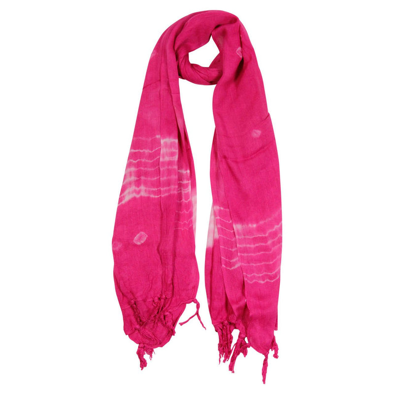 Pink and White Tie-dye Creamsicle Rectangle Women's Hijab Scarf with Tassles - Hijaz Cultural Fashion