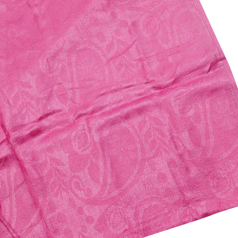Pink Jacquard Style Embroidered Rectangle Women's Hijab Scarf with Tassles - Hijaz Cultural Fashion