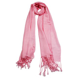 Pink Spruce Blue Soft Lightweight Rectangle Women's Hijab Scarf with Tassels - Hijaz Cultural Fashion