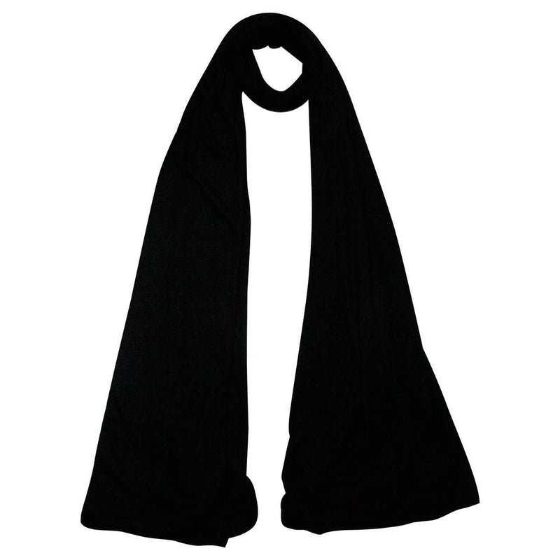 Plain Black Lightweight Rectangle Women's Scarf Jersey Hijab - Hijaz Cultural Fashion