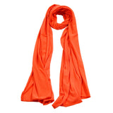 Plain Neon Highliter Orange Soft Lightweight Rectangle Women's Scarf Jersey Hijab - Hijaz Cultural Fashion