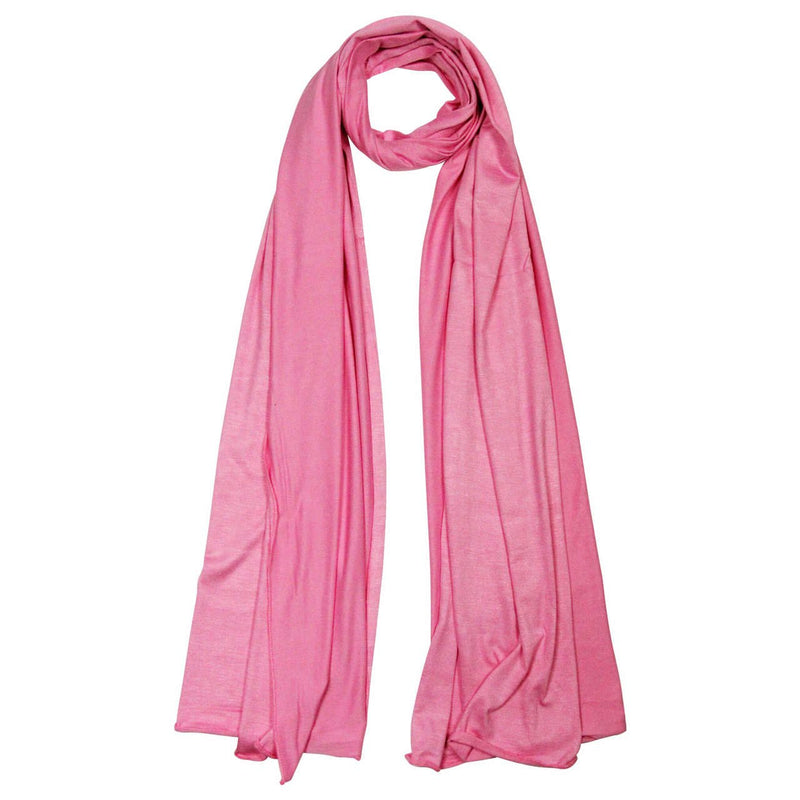 Plain Pink Rose Lightweight Rectangle Women's Scarf Jersey Hijab - Hijaz Cultural Fashion