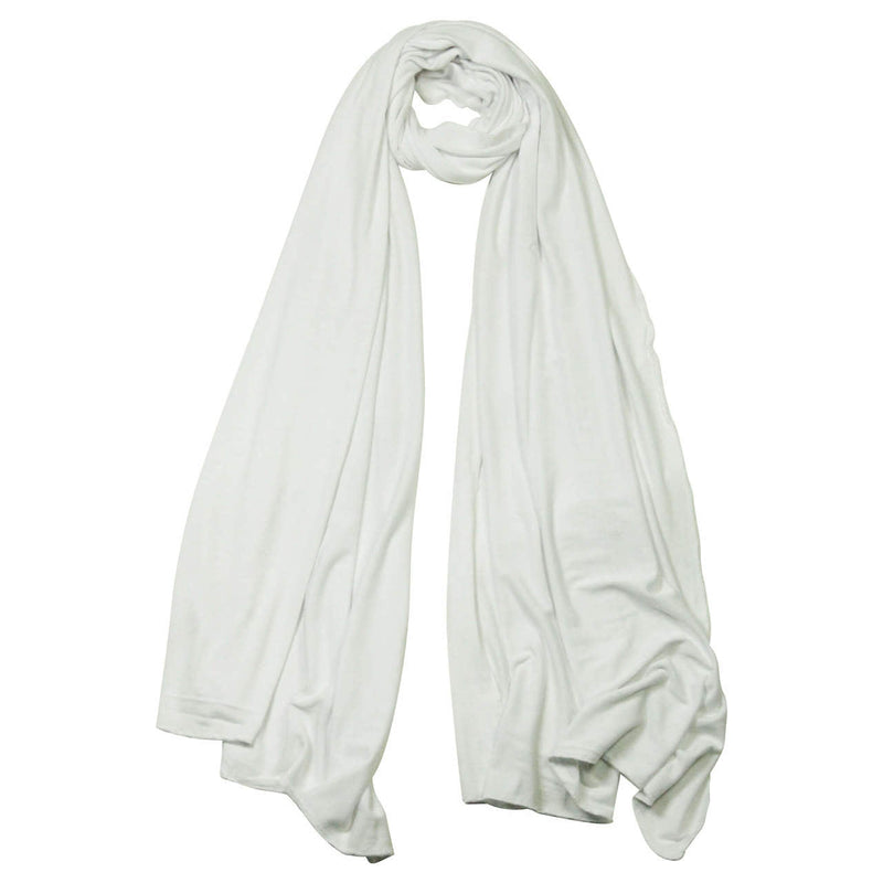 Plain Plain White Lightweight Rectangle Women's Scarf Jersey Hijab - Hijaz Cultural Fashion