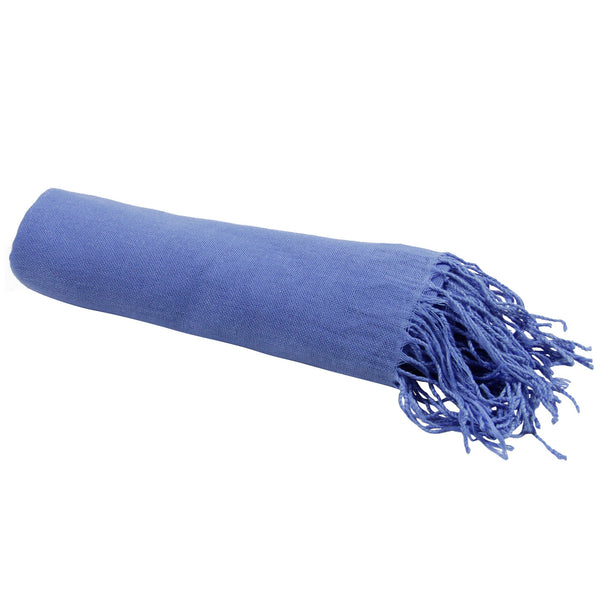 Plain Powder Blue Soft High Quality Pashmina Scarf Long Women's Shawl Head Wrap - Hijaz Cultural Fashion