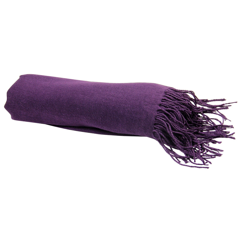 Plain Purple Soft High Quality Pashmina Scarf Long Women's Shawl Head Wrap - Hijaz Cultural Fashion