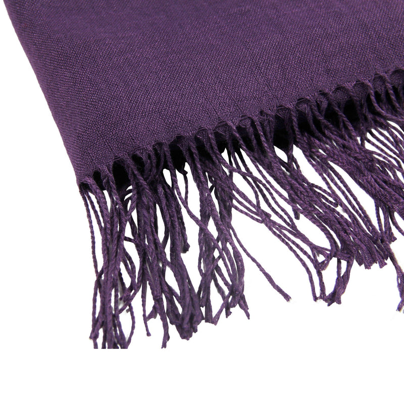 Plain Purple Soft High Quality Pashmina Scarf Long Women's Shawl Head Wrap - Hijaz Cultural Fashion