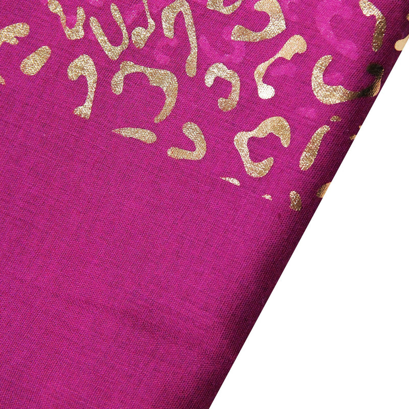 Purple Lightweight Rectangle Women's Hijab Scarf with Gold Pattern Print - Hijaz Cultural Fashion