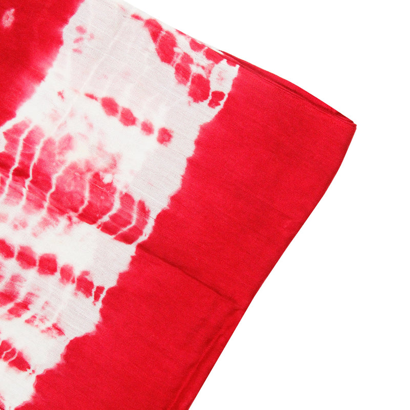 Red and White Tie-dye Creamsicle Rectangle Women's Hijab Scarf with Tassles - Hijaz Cultural Fashion