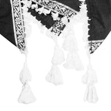 White and Black Clover Leaf Design Shemagh Tactical Desert Scarf Keffiyeh - Hijaz Cultural Fashion