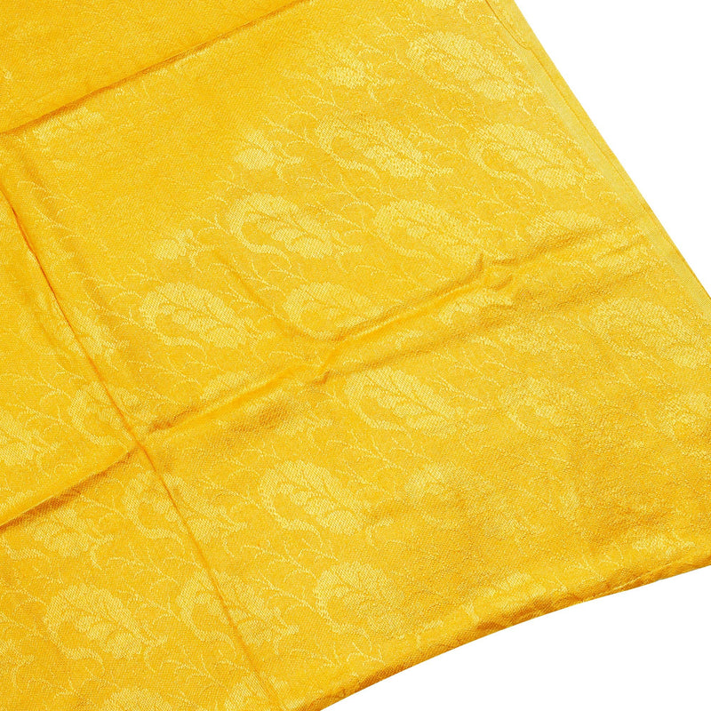 Yellow Jacquard Style Embroidered Rectangle Women's Hijab Scarf with Tassles - Hijaz Cultural Fashion